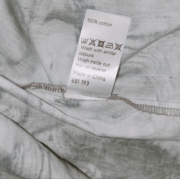 Kin Grey Dress Size UK 12 Marble Print Oversized Lagenlook Pockets Cotton Artsy - Picture 9 of 9